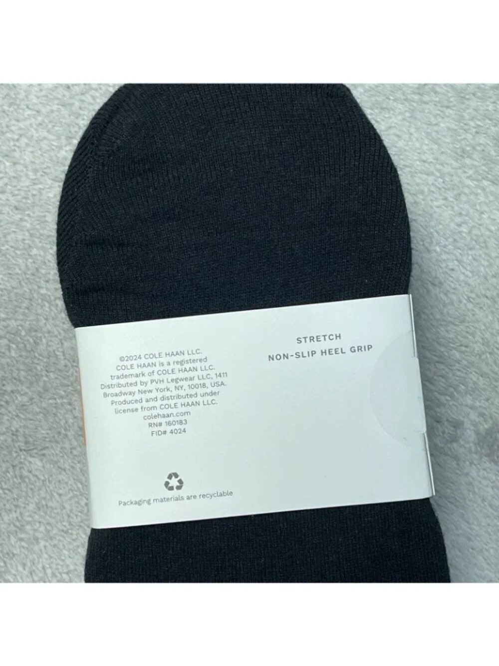 NWT 7 Pairs Cole Haan Women's 4-10 Liner Socks Black Stretch Non-Slip Heel F1275